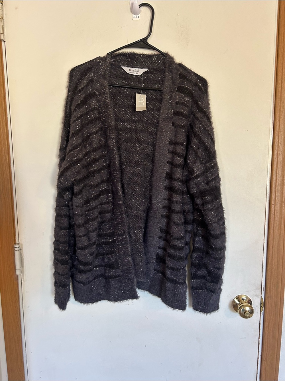 NWT Maurices Tru Cloth black gray zebra metallic stitching size XL